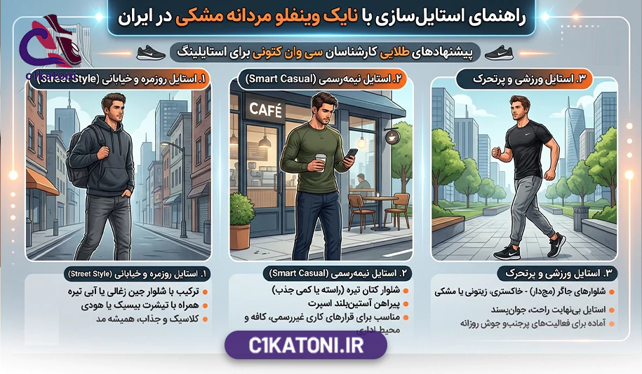 کتونی مردانه نایک وینفلو رنگ مشکی