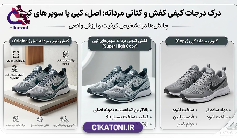 درک درجات کیفی کفش و کتانی مردانه: اصل، کپی یا سوپر های کپی؟