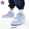 کتونی نایک جردن 1 بدون ساق لو رنگ آبی یخی طوسی (Jordan 1 Low)